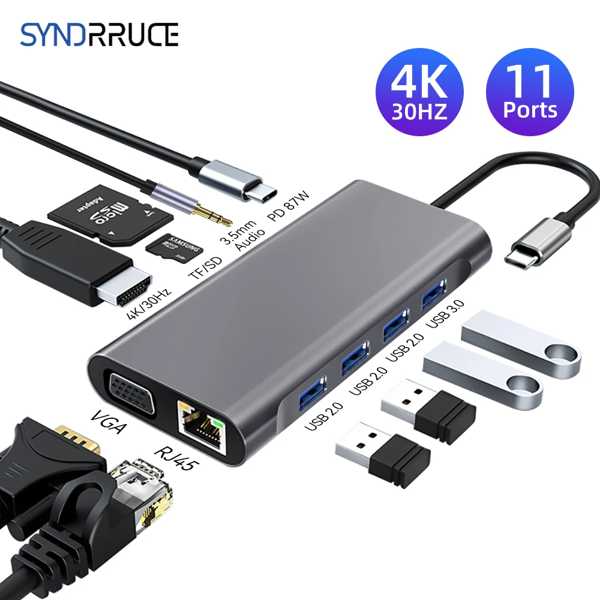 USBType-C to 4k HDMI hub USB 3.0. compatibility multifunction do King station Macbook Air Lenovo Xiaomi for 