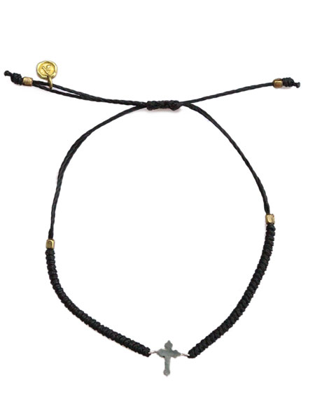  усилитель Japan amp japan Narrow Waxed Cord Bracelet Petite Croix воск код Cross браслет 16AC-403