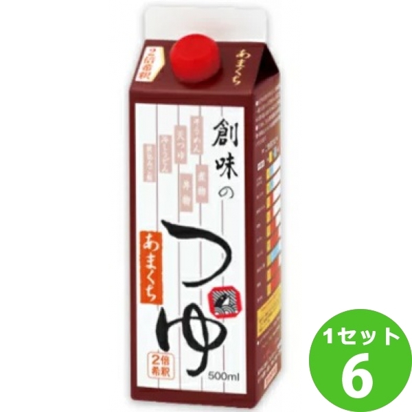 創味食品 創味のつゆ あまくち 500ml×6個の商品画像