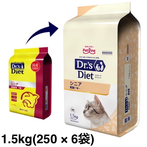 ペットライン ドクターズダイエット 猫用 シニア 1.5kg×1個 ドクターズダイエット 猫用ドライフードの商品画像