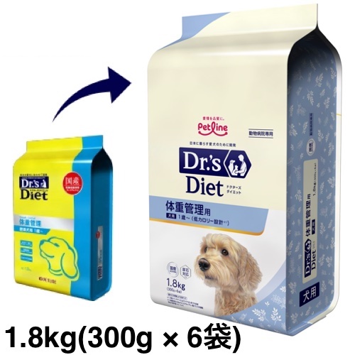 ドクターズダイエット(体重管理)犬用 ペットライン ドクターズダイエット 体重管理 肥満犬用 1歳～ 1.8kg×1