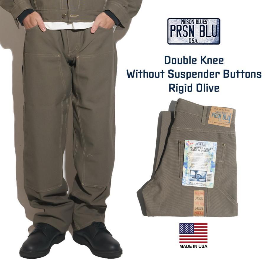 plizn блюз PRISON BLUES двойной колено Work джинсы rigid оливковый l мужской W28-42 America производства американский производства painter's pants хлопок Duck 10oz