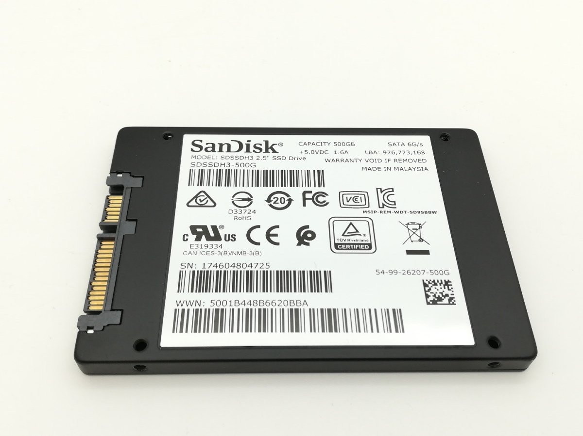 SanDisk SDSSDH3-500G-J25 ［Ultra 3D 2.5インチ 7mm SATA 500GB］ SanDisk Ultra 3D 内蔵型SSDの商品画像