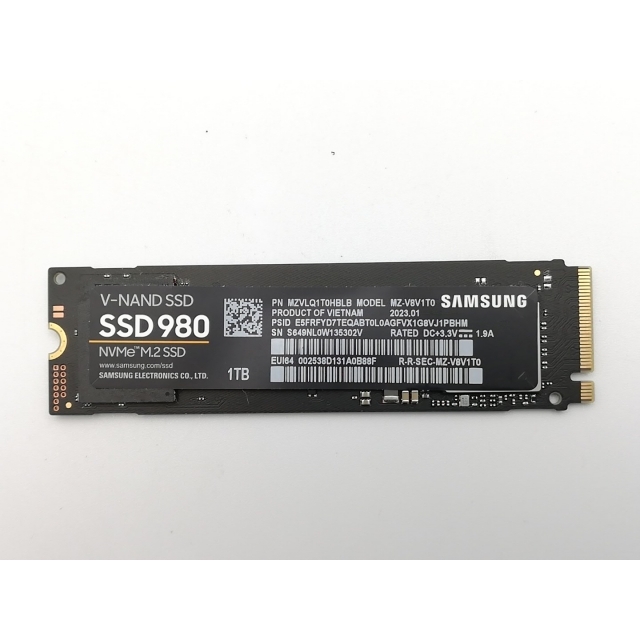 サムスン MZ-V8V1T0B/EC M.2 Type2280 NVMe 1TB MZ-V8P1T0B-AM_S_COM_N01_V01.