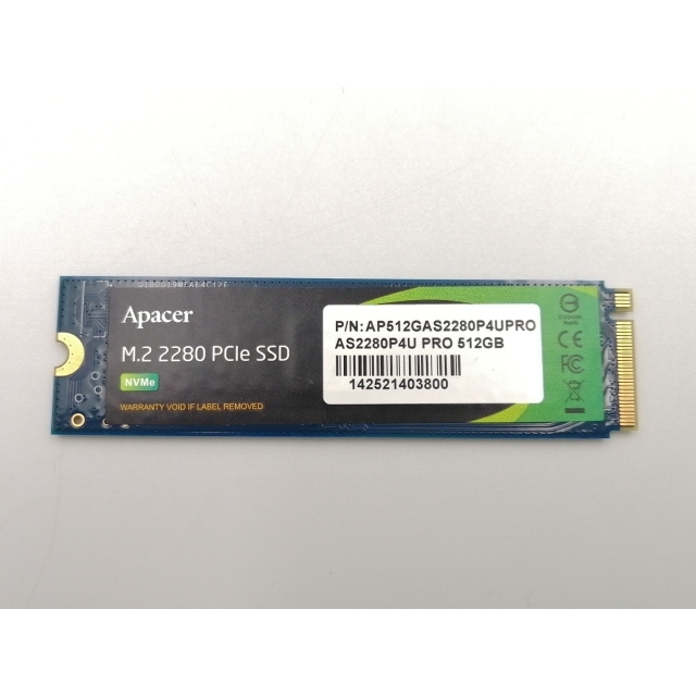 Apacer AP1TBAS2280P4UPRO-1 ［AS2280P4U Pro M.2 Type2280 NVMe 1TB