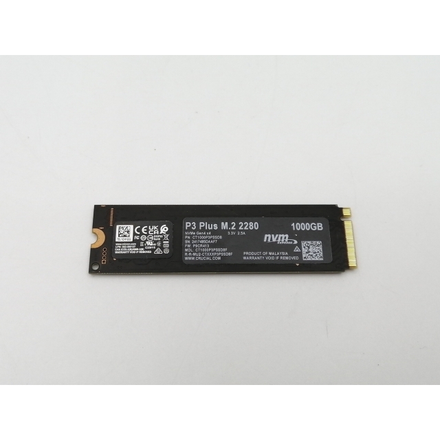 CT1000P3PSSD8 ［Crucial P3 Plus M.2 Type2280 NVMe 1TB］の商品画像
