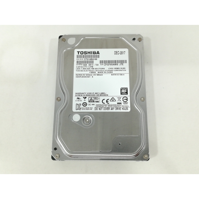 TOSHIBA HDD DT01ABA100V 1 新品未使用 TOSHIBA DT01ABA100V ［1TB］ 内蔵型ハードディスクドライブ - 最安値
