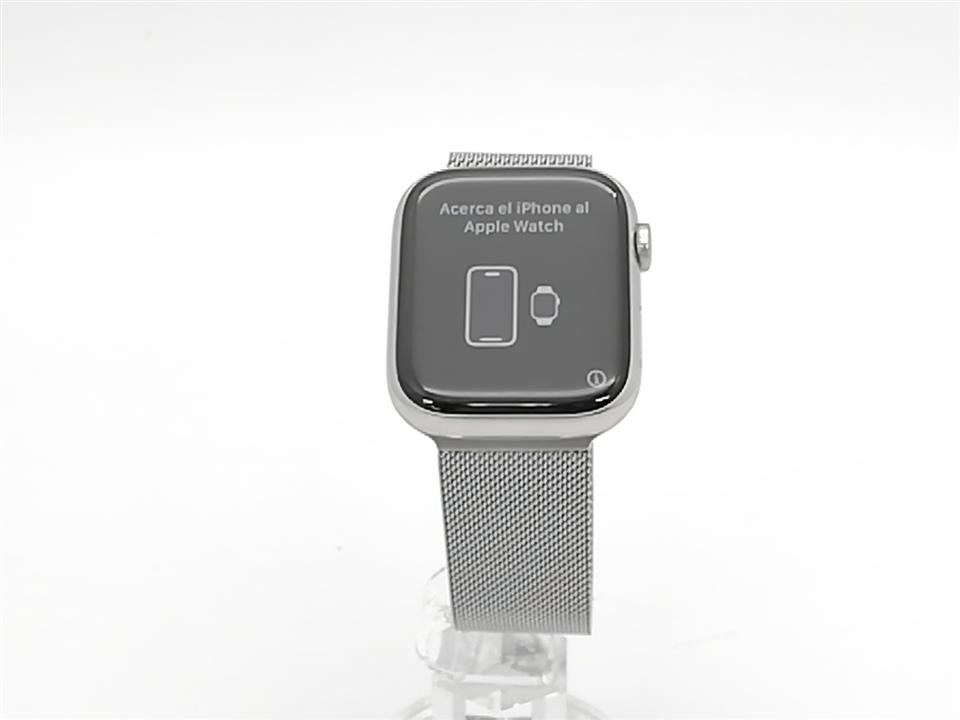 Apple Apple Watch Series 8 GPS＋Cellularモデル 45mmシルバーステンレススチールケースとシルバーミラネーゼループ MNKJ3J/A Apple Watch Apple Watch Series 8 スマートウォッチ本体の商品画像