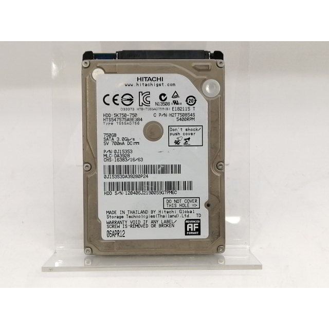 HGST Travelstar 5K750 640GB （HTS547564A9E384） Travelstar（HGST