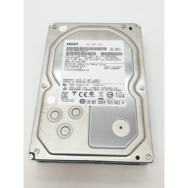 HGST HUS724030ALA640 ［Ultrastar 7K4000 3TB 512n対応版］ Ultrastar