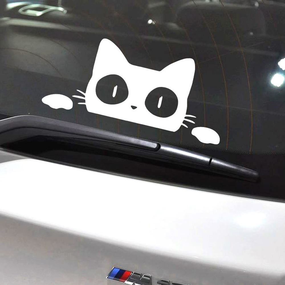 ネコ ステッカー 猫 シール お買い得 カッティングステッカー 車 かわいい デカール のぞく Jm 176 みつめる バイク