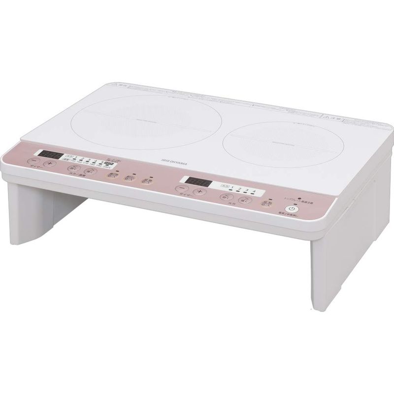 IRIS OHYAMA 2口IHコンロ 脚付 IHK-W13S-B （ブラック） 据置き