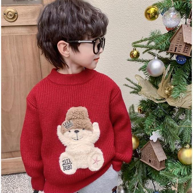  отметка .. Kids Рождество свитер Kids вязаный елка рисунок защищающий от холода Kids ребенок s вязаный длинный рукав Рождество подарок вечеринка 