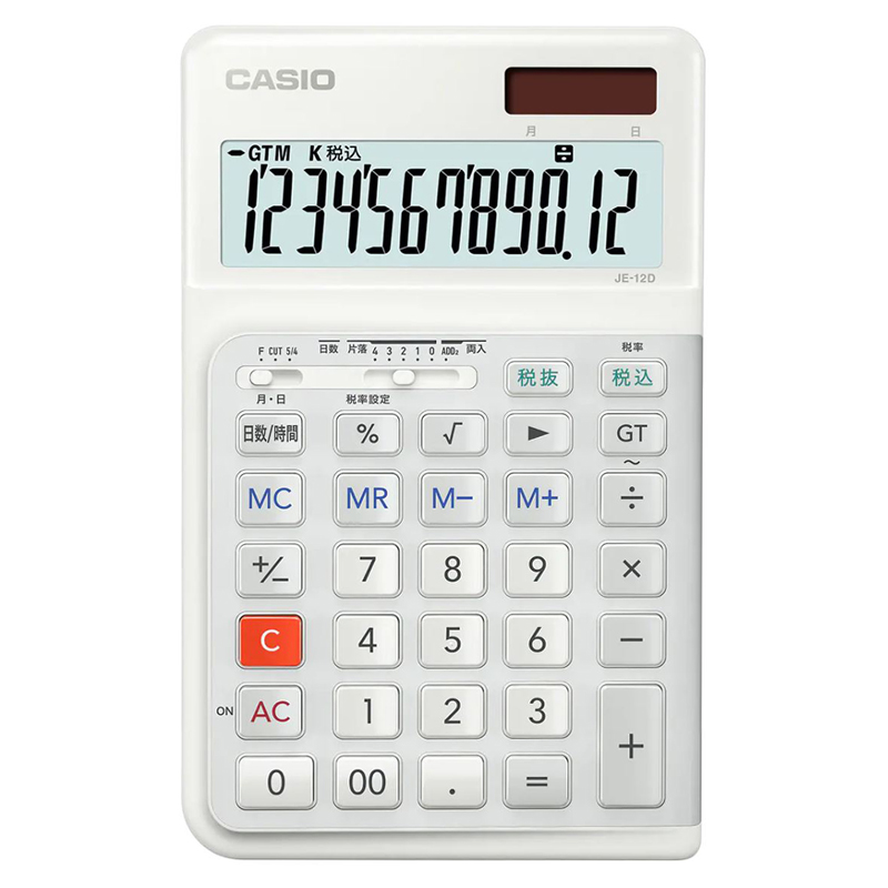  Casio Computer человек инженерия калькулятор Just модель 12 колонка белый JE-12D-WE-N