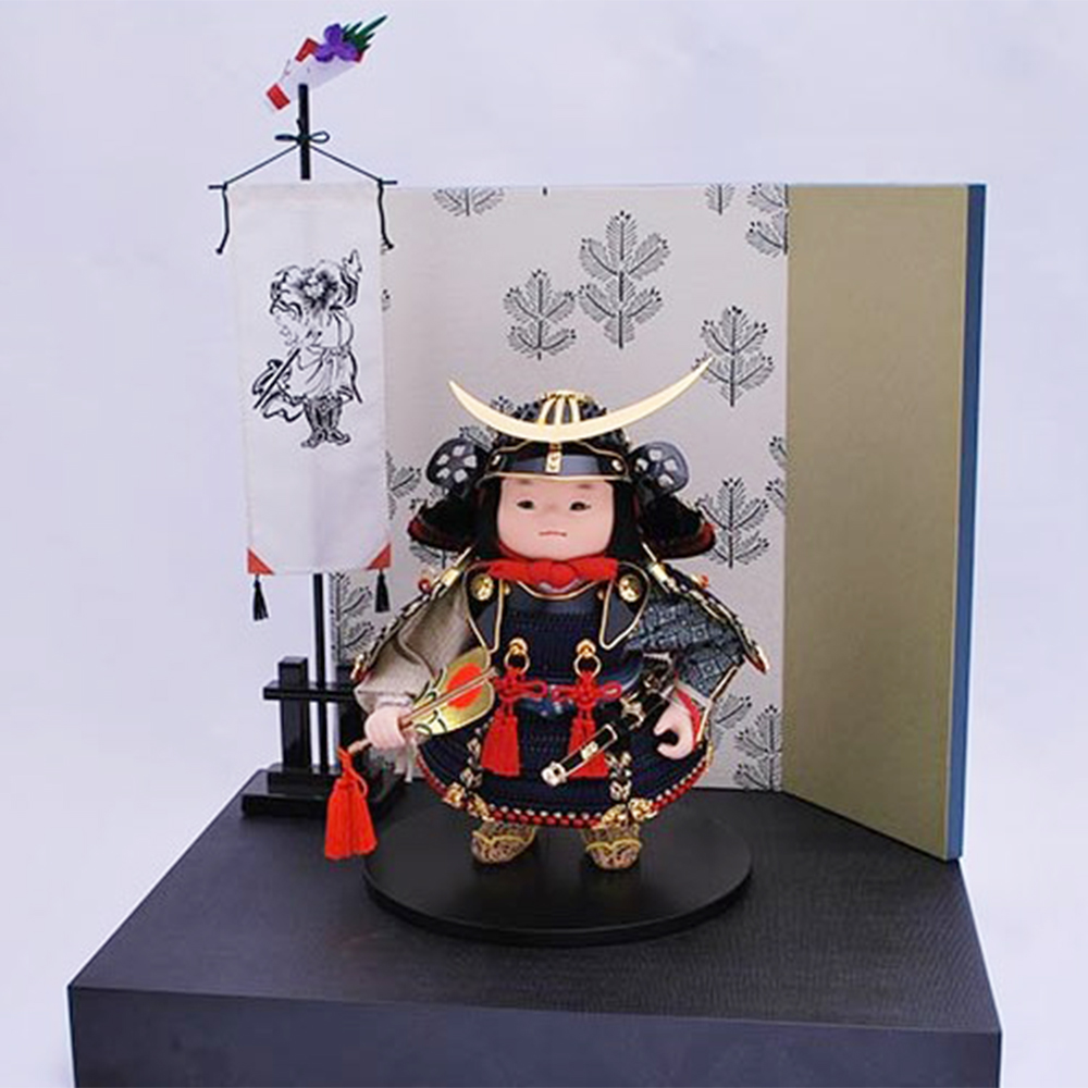  Boys' May Festival dolls . one light 5 month doll celebration large . decoration . decoration date .. trunk circle armour navy blue color . lovely good-looking compact .. flag 