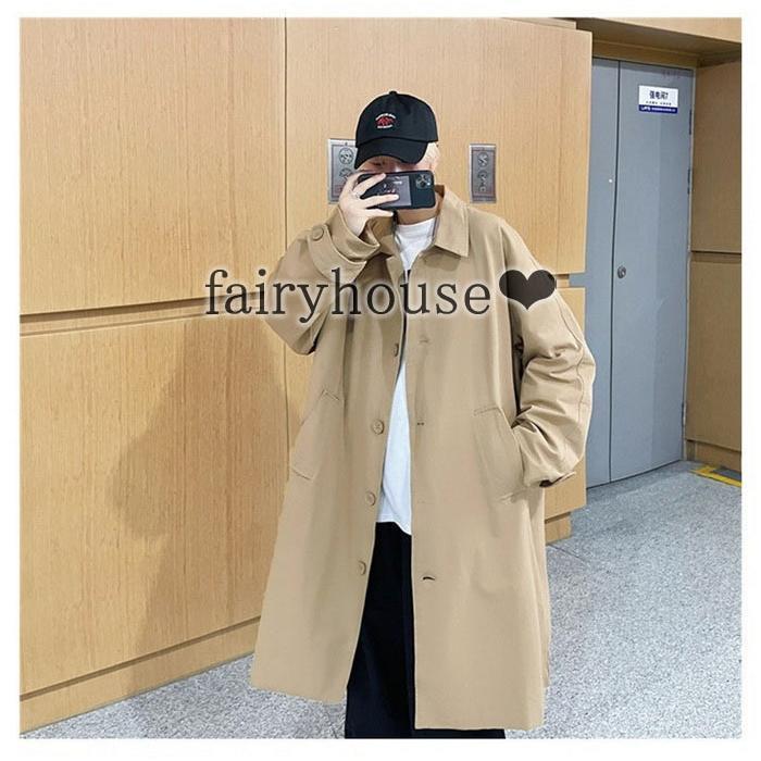  trench coat men's spring coat long height jacket plain coat autumn clothes thin easy outer commuting business coat handsome Korea manner light outer 