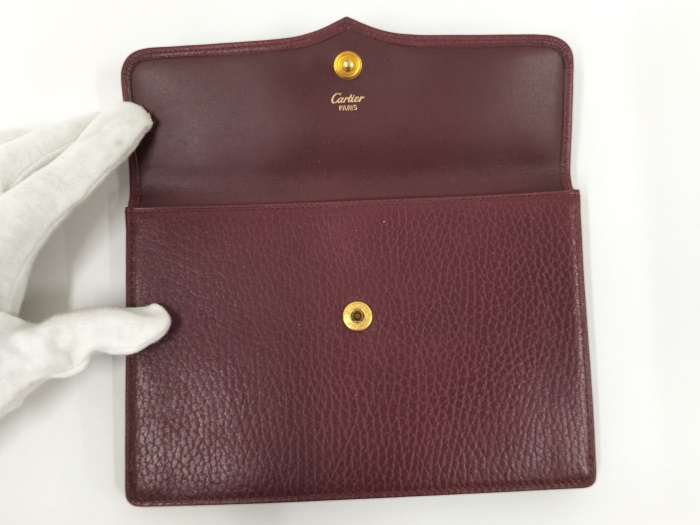 [ used ]Cartier belt bag multipurpose pouch Must line leather bordeaux L3000050