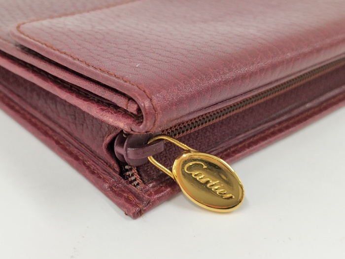 [ used ]Cartier belt bag multipurpose pouch Must line leather bordeaux L3000050