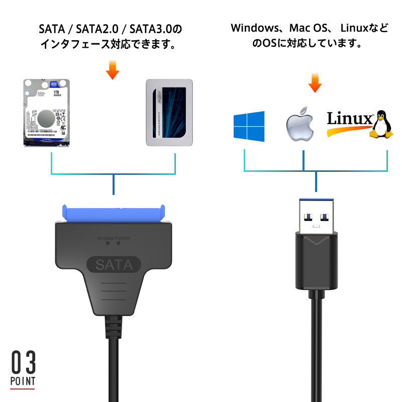  Point 5 times SATA conversion cable SATA USB conversion adaptor SATA-USB3.2 Gen1 conversion cable 2.5 -inch HDD SSD SATA to USB cable 20cm HDD/SSD exchangeable kit next day delivery 