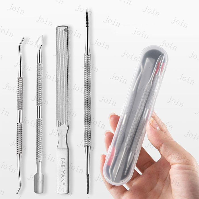  nail care 4 point set Japan domestic that day shipping nail . taking . nail file . leather processing stainless steel . go in nail tool nails p car - nail lifter nail burnishing to coil nail #br199