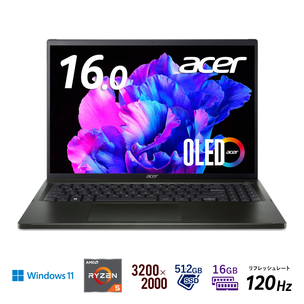 Acer (エイサー) 16.0型ノートパソコン Swift Edge (Ryzen5 メモリ 16GB 512GB SSD OLE… 15倍ポイントの商品画像