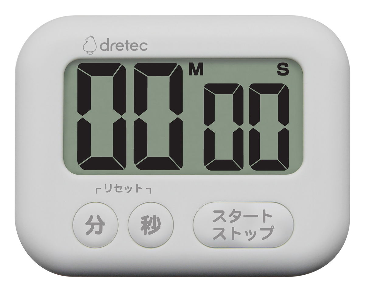ドリテック 大画面タイマー シャボン T-614WT（ホワイト）×1個の商品画像