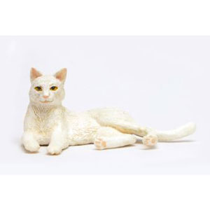 プラッツ 和ねこ 白猫 （寝そべり） （1/12スケール フィギュア） [プラッツ] その他フィギュアの商品画像