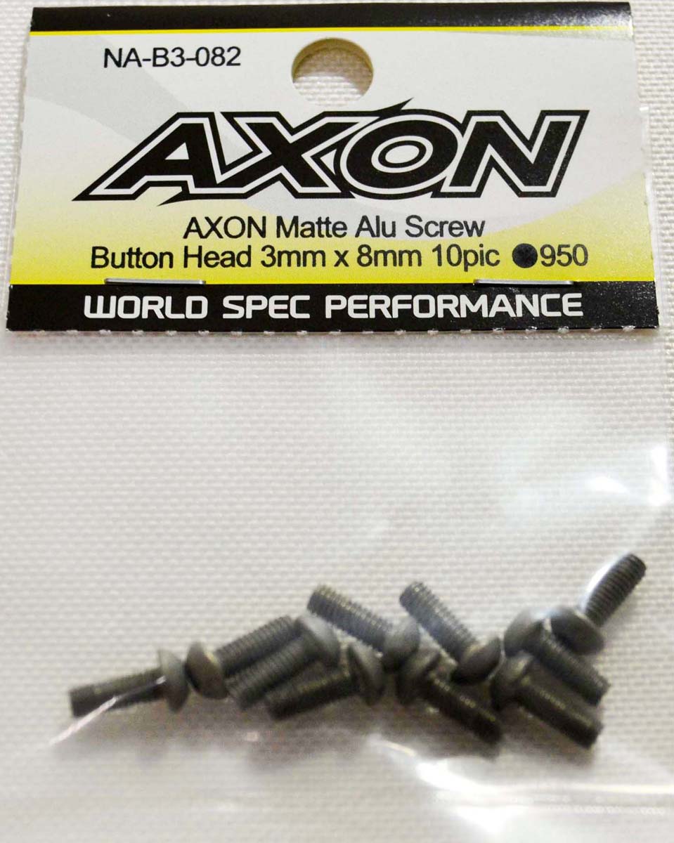 AXON Matte Alu Screw （Button Head 3mm x 8mm 10pic） NA-B3-082 ラジコンパーツ、アクセサリーの商品画像