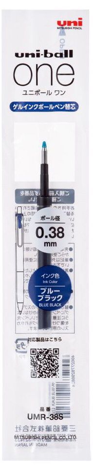 三菱鉛筆 ゲルインクボールペン替芯 UMR-38S（ブルーブラック）0.38mm UMR38S.64×1本