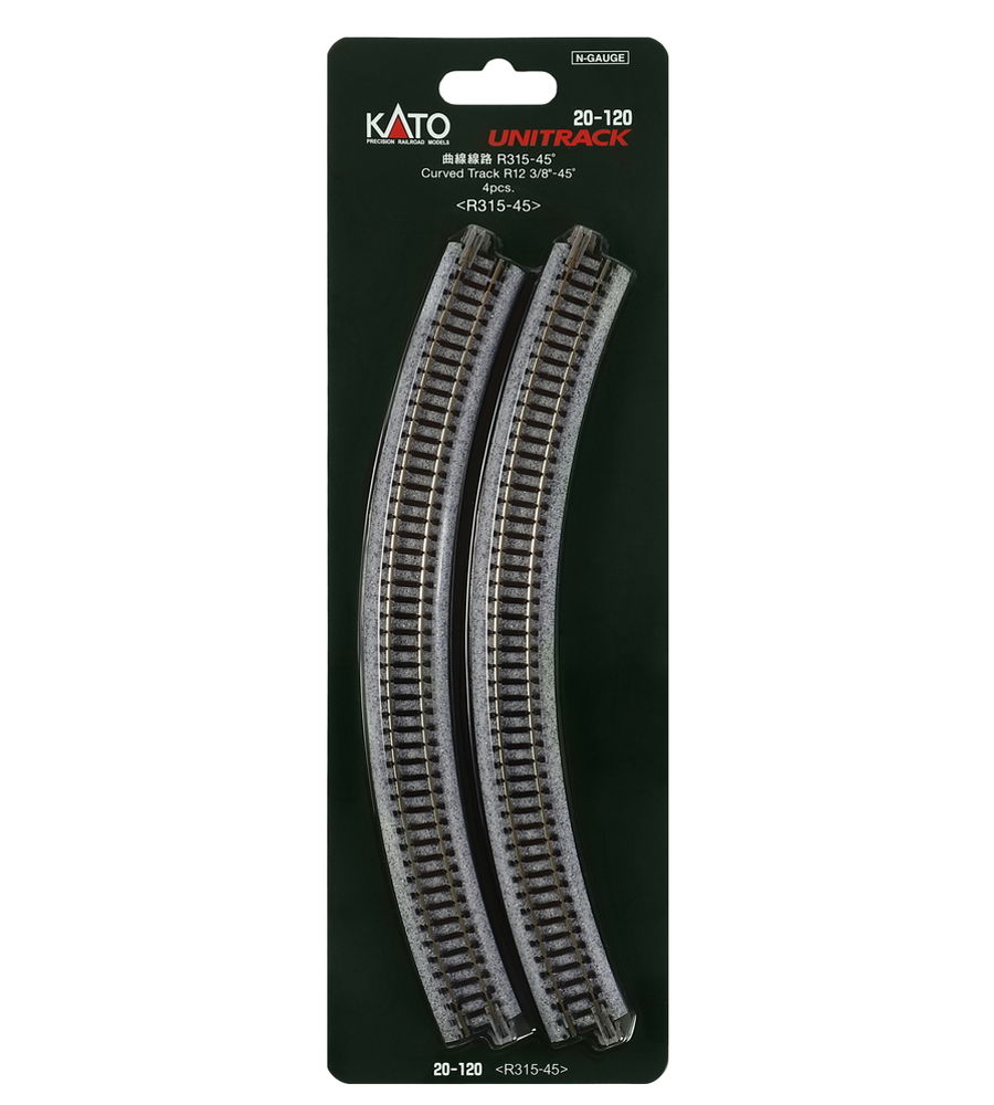 Nゲージ KATO 曲線線路 R315-45 計8本セット 中古 送料込み 360度分