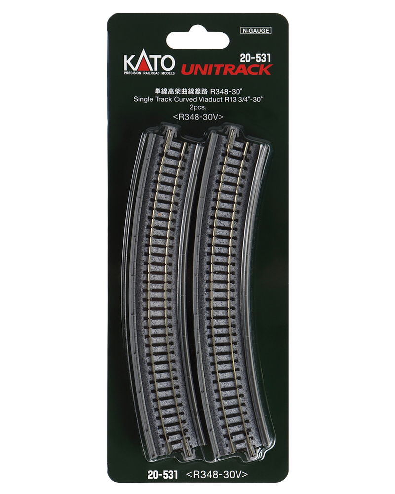 カトー KATO 単線高架曲線線路 R348-30°（2本入） 20-531 Nゲージ用