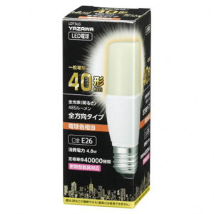 YAZAWA（家電） T形LED電球 LDT5LG （電球色） LED電球、LED蛍光灯の商品画像