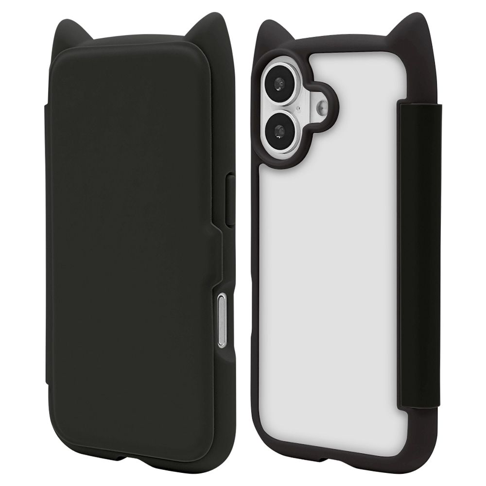 iPhone17 mimi 手帳型クリアケース 9169IP5ABHPBK（ブラック）の商品画像