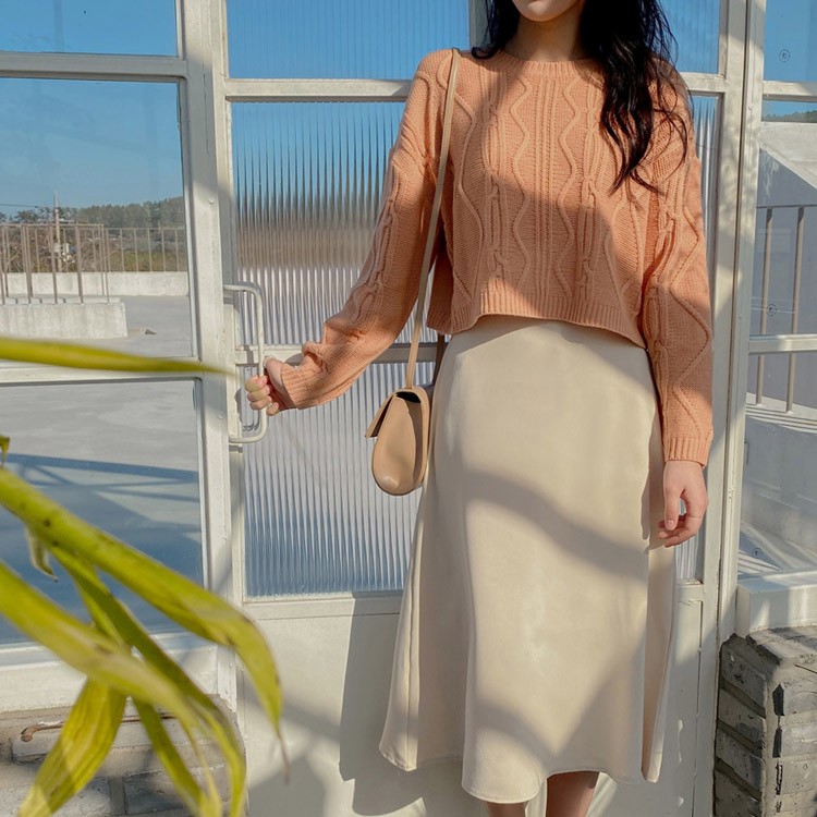 Aライン スカート レディース ミモレ丈 膝丈 韓国 送料無料 Dazzle ダズル