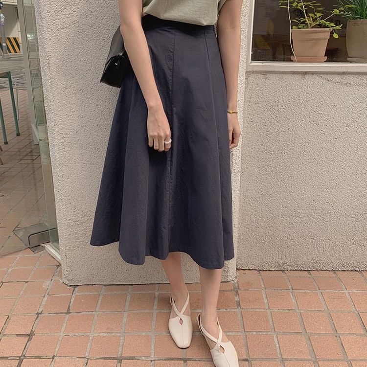 フレアスカート ロングスカート レディース 無地 韓国ファッション 送料無料 Dazzle ダズル