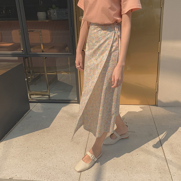 花柄スカート ロング レディース スカート ラップスカート 韓国 送料無料 Dazzle ダズル