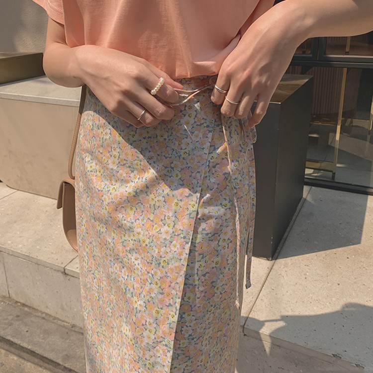 花柄スカート ロング レディース スカート ラップスカート 韓国 送料無料 Dazzle ダズル