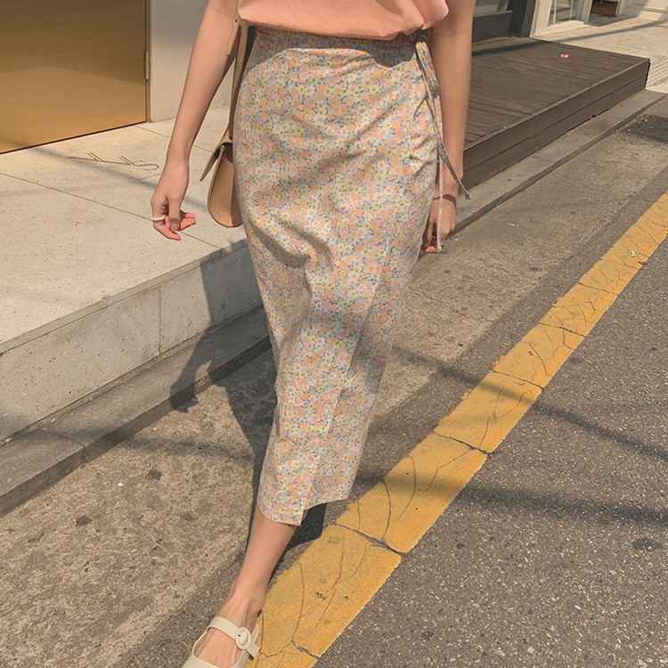 花柄スカート ロング レディース スカート ラップスカート 韓国 送料無料 Dazzle ダズル