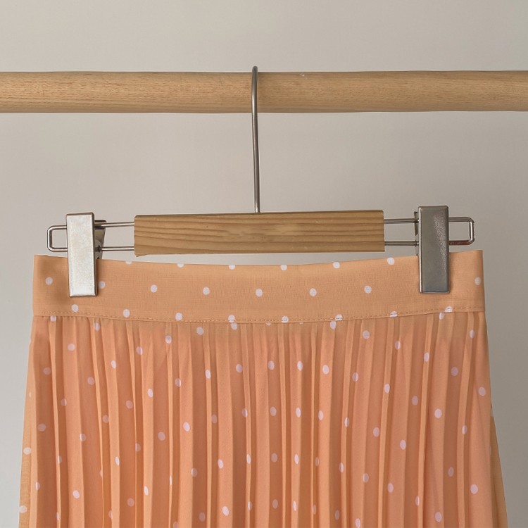 プリーツスカート レディース ロングスカート ドット柄 韓国 送料無料 Dazzle ダズル