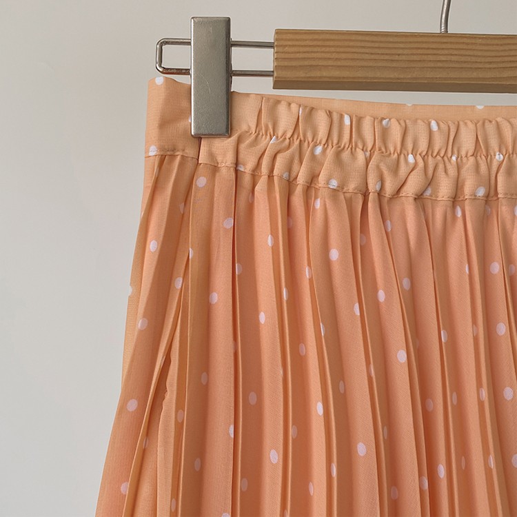 プリーツスカート レディース ロングスカート ドット柄 韓国 送料無料 Dazzle ダズル