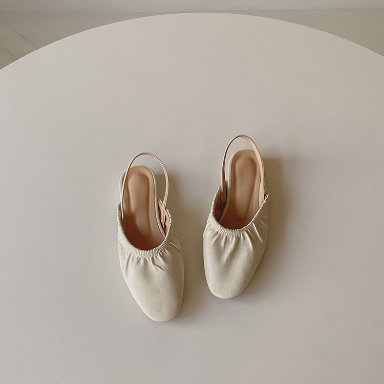 サンダル ギャザー レディース シャーリング ラウンドトゥ ローヒール 韓国ファッション Dazzle ダズル