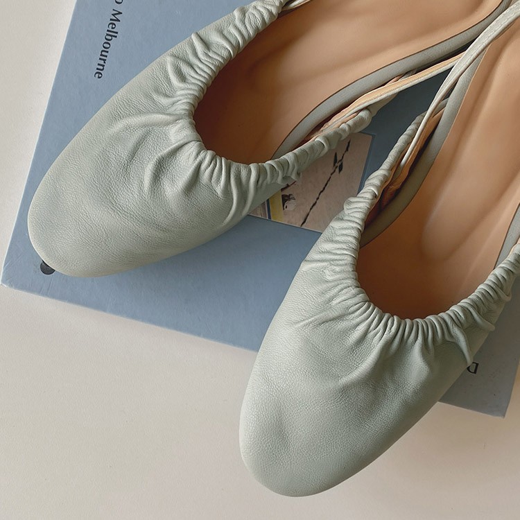 サンダル ギャザー レディース シャーリング ラウンドトゥ ローヒール 韓国ファッション Dazzle ダズル