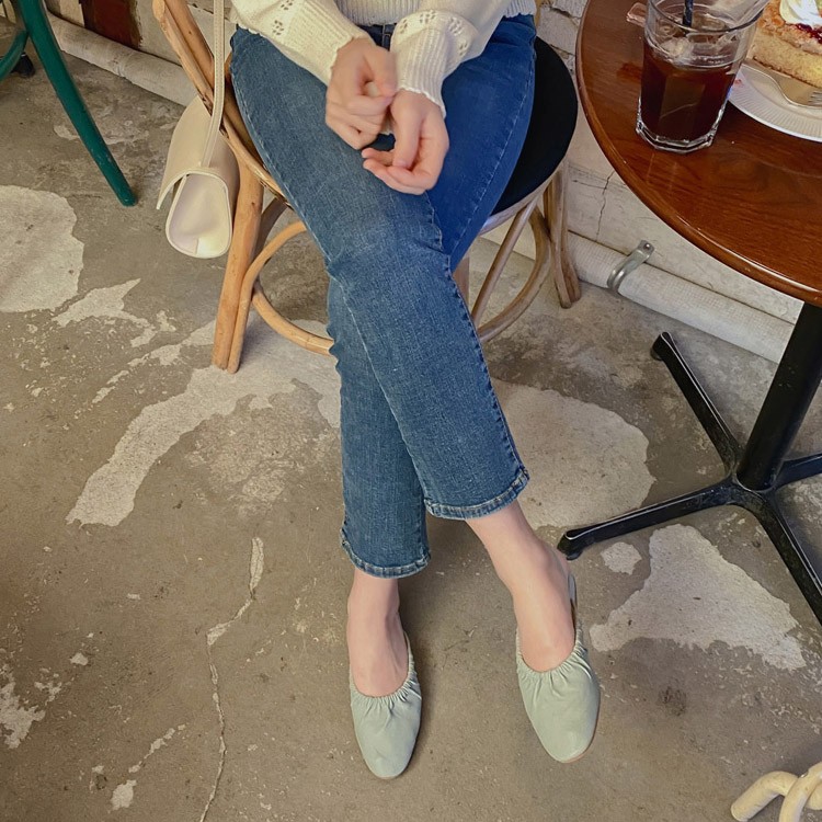 サンダル ギャザー レディース シャーリング ラウンドトゥ ローヒール 韓国ファッション Dazzle ダズル