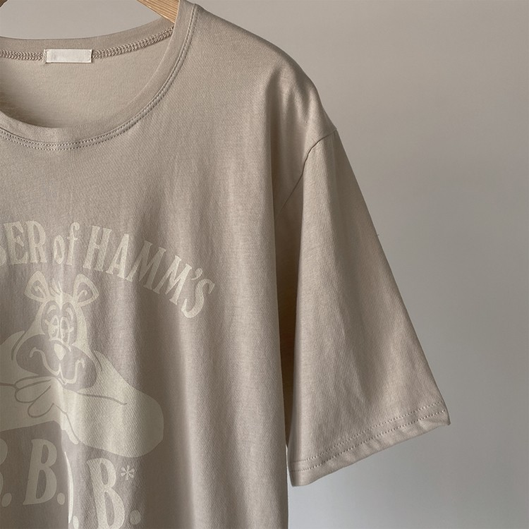 Tシャツ 5分袖 レディース 半袖 プリント かわいい 韓国ファッション 送料無料 ジョイフィール joyfeel