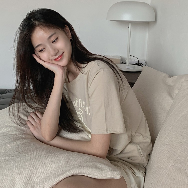 Tシャツ 5分袖 レディース 半袖 プリント かわいい 韓国ファッション 送料無料 ジョイフィール joyfeel