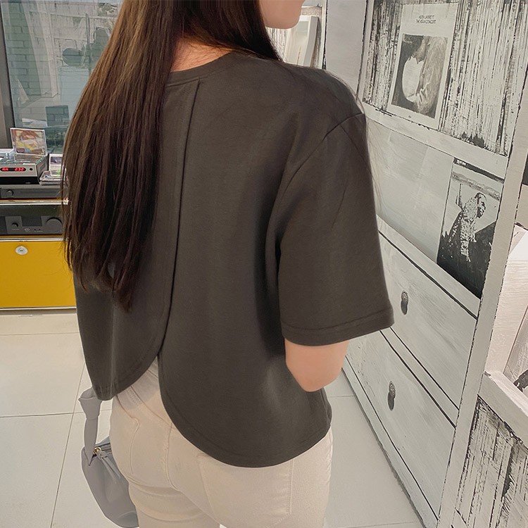 Tシャツ レディース 半袖 背中みせ ゆったり バックシャン 韓国ファッション 送料無料 ジョイフィール joyfeel