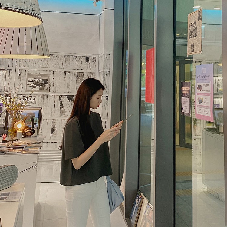 Tシャツ レディース 半袖 背中みせ ゆったり バックシャン 韓国ファッション 送料無料 ジョイフィール joyfeel