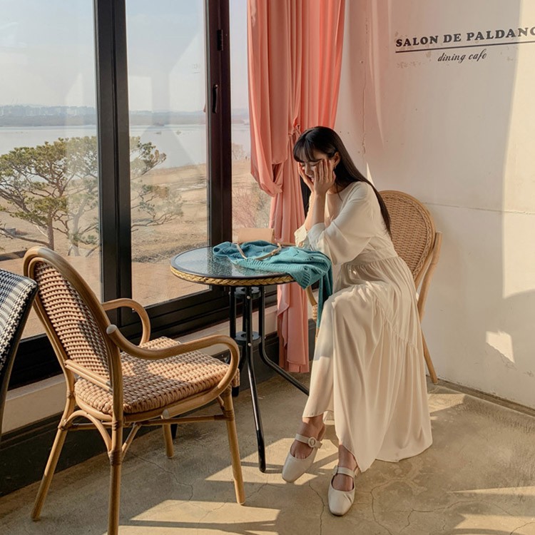 ワンピース 無地 ロング レディース 韓国ファッション 送料無料 ジョイフィール joyfeel