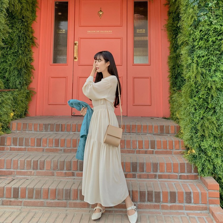 ワンピース 無地 ロング レディース 韓国ファッション 送料無料 ジョイフィール joyfeel