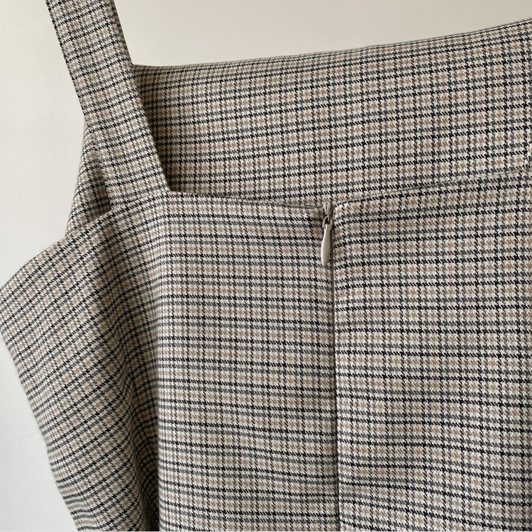 ワンピース チェック柄 ミモレ丈 レディース Aライン 韓国 送料無料 ジョイフィール joyfeel